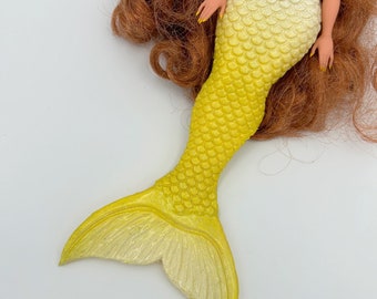 Whale silicone mermaid tail and bra for doll