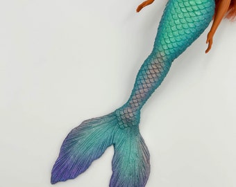 Ariel live action silicone mermaid tail and bra for doll