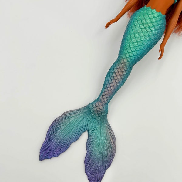 Ariel live action silicone mermaid tail and bra for doll