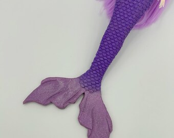 Mermaid melody silicone mermaid tail and bra for doll