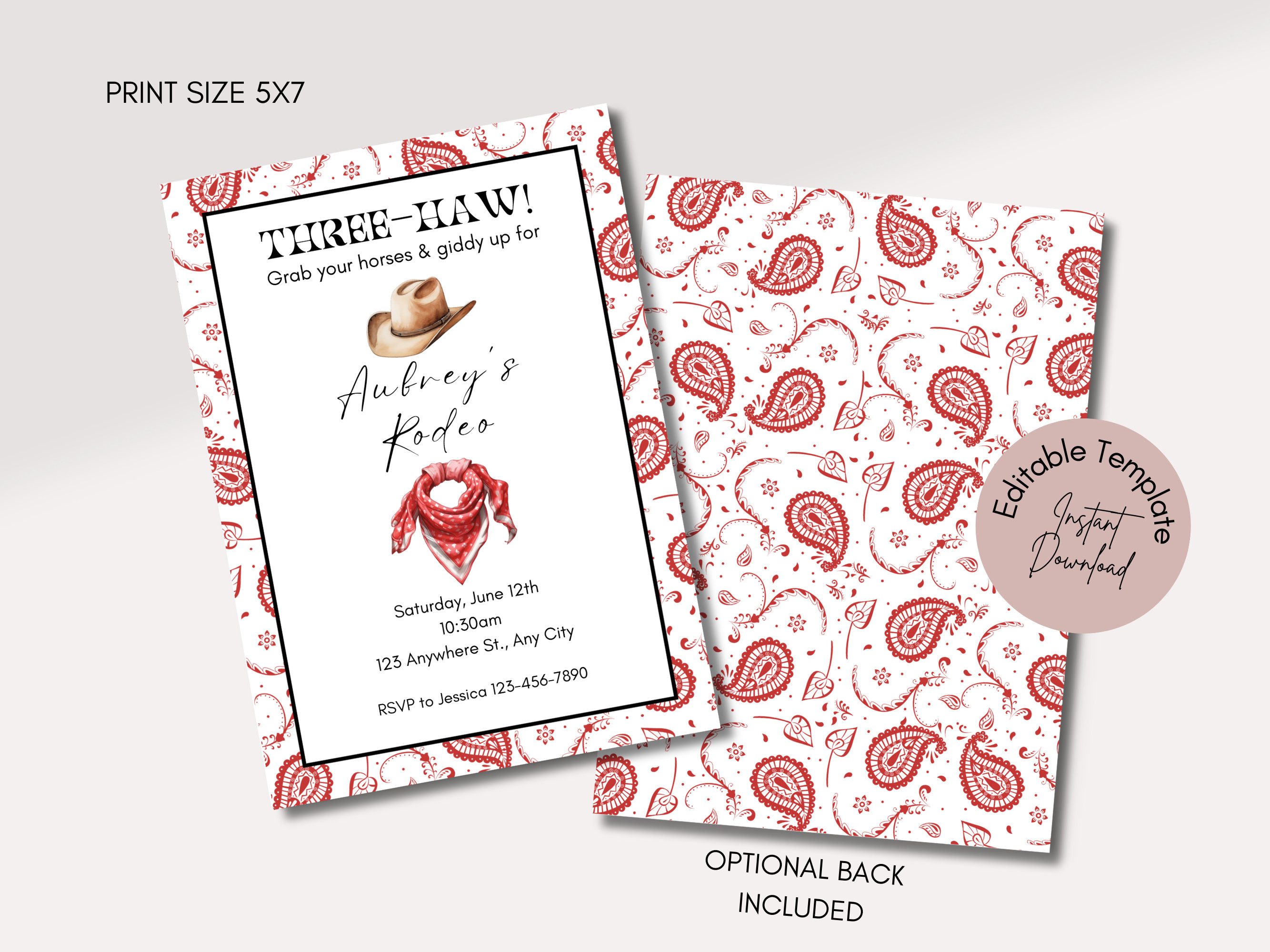 Rodeo Invitation Template, Cowgirl Birthday Invite, Wild West Cowgirl ...