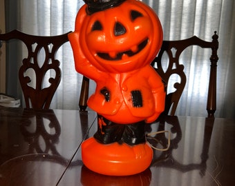 Rare Find Vintage Light Up Halloween Pumpkin Hobo