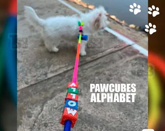 Paw Cubes Alphabet STL | 9mm Hole Pet Collar Letters | Custom Dog Name Beads | 3D Print Files for Leashes | Personalized ID Tags A-Z
