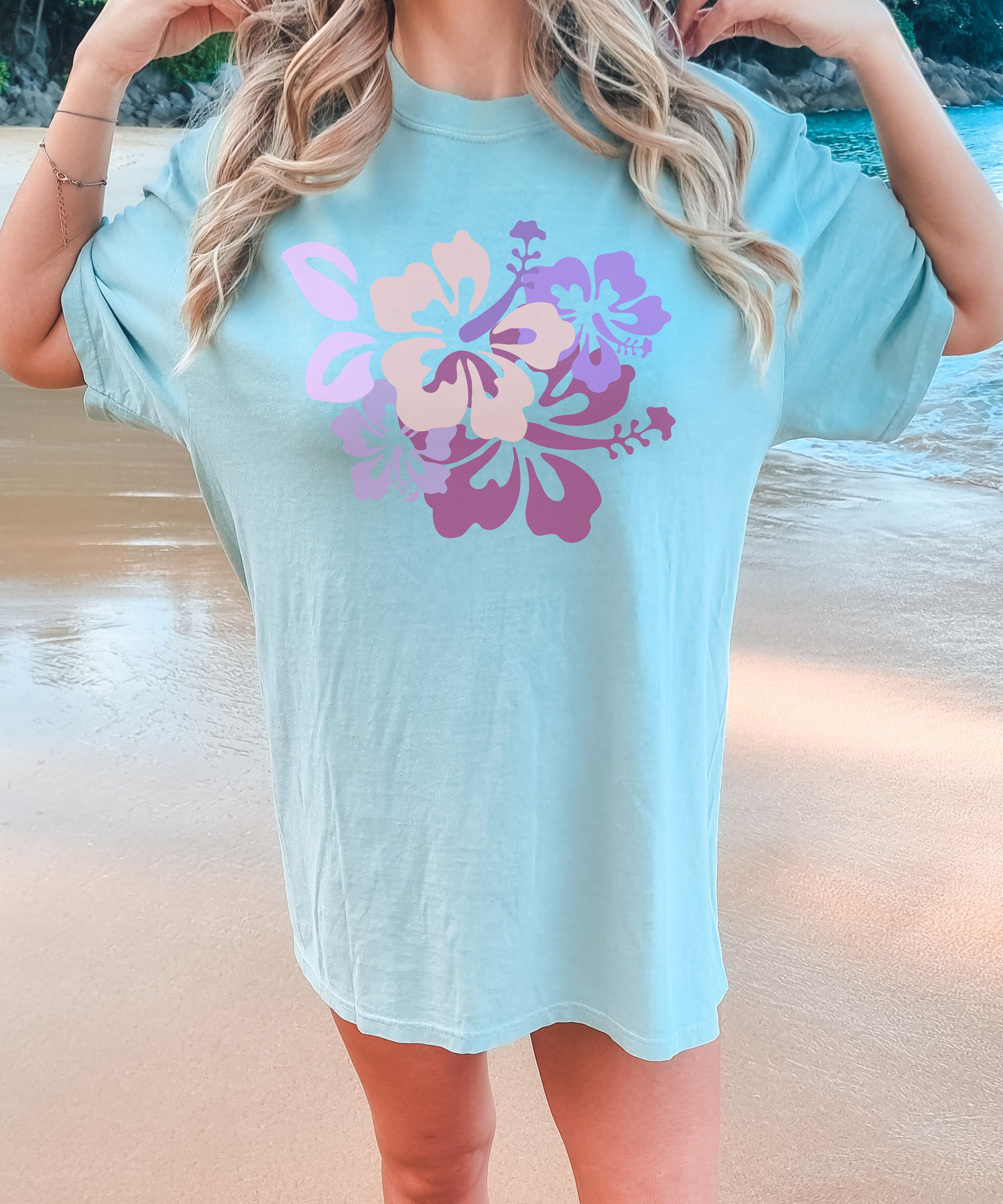 Hibiscus Sunset Hawaiian Shirt for Women