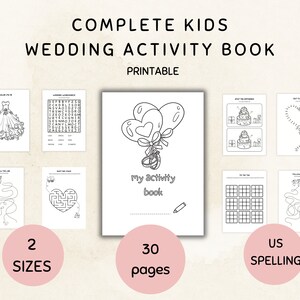 Kids Wedding Activity Book Printable Kids Wedding Activity Reception Game Ideas Childrens ...