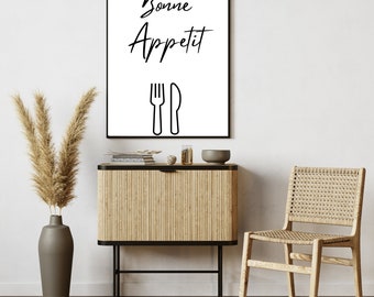 Bonne Appetit, Digital Print, Retro Wall Art