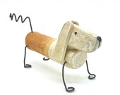 Keramik Hund / Dackel – einzigartige handgefertigte Deko, mit Beinen und Schwanz aus Metalldraht, niedliche Geschenkidee für Hundefreunde!