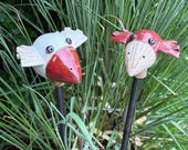 SPAR-SET! Keramik Vögel, handgefertigt, frostsicher, wetterfest, Rosenkugel oder schöne Deko für Garten oder Blumentopf, -20% zum Einzelkauf