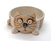 Schüssel Keramik Katze handgemacht – Deko oder Futternapf – Lustige Katzenschüssel für Katzenfans und Tierfreunde – Geschenkidee mit Charme