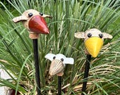 Keramik-Vogel, handgemachte Deko für Haus & Garten, frostsicher, Rosenkugel, Zaunhocker, Beet- und Blumentopfzierde das ganze Jahr lang