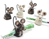 süße Geldmaus aus Keramik – Handgemachte Maus als Geldgeschenk oder Gutscheinverpackung – Geschenkidee Geburtstag, Hochzeit, Weihnachten