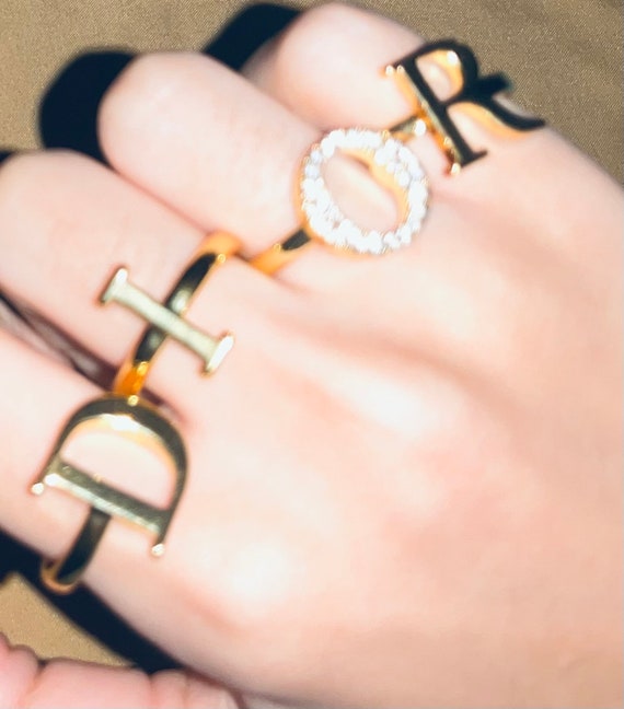 Christian Dior 4 letter ring set in Gold - image 3