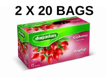 2 X 20 Bags Turkish Dogadan Herbal Tea Rosehip Green Tea BEST PRICE!