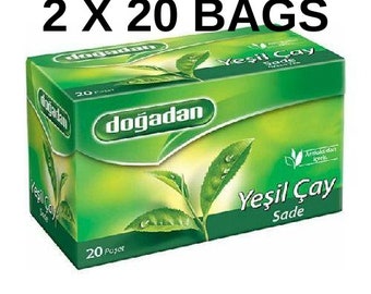 2 x 20 sachets Tisane turque Dogadan, thé vert nature MEILLEUR PRIX !