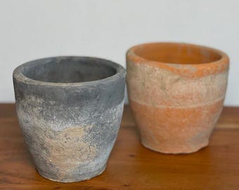 Vintage 4" Tall Terracotta Pots – Rustic Clay Planters for Indoor & Outdoor Decor