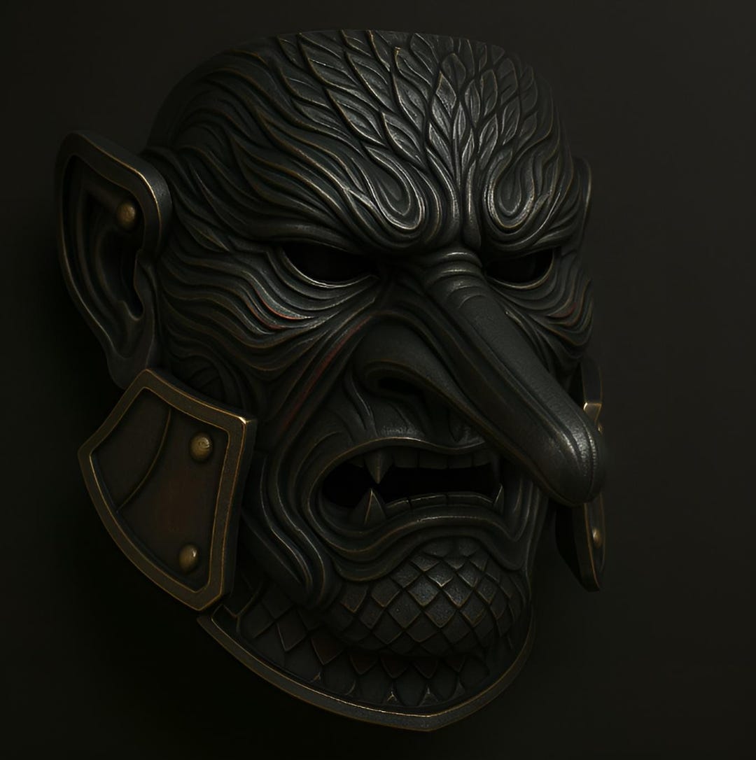 Wrath of the Ancients – 3D Printable Fantasy Warrior Mask STL, Samurai ...