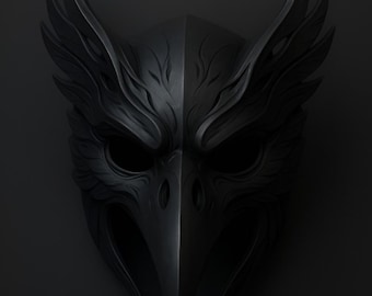Raven Crow Mask STL | 3D Printable Bird Mask for Cosplay, Costume, Halloween, Fantasy Props