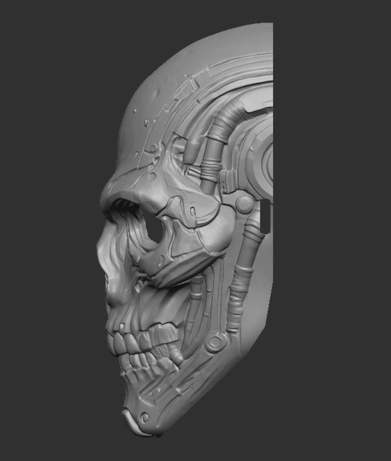 Cyberskull Mask – Futuristic Cyberpunk Skull STL for 3D Printing - Etsy