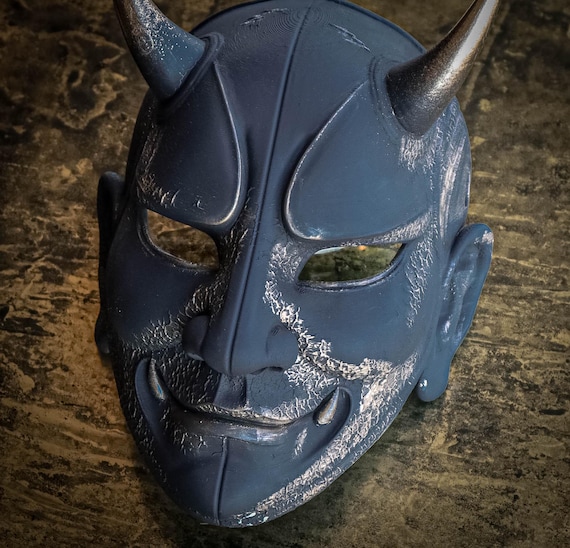 Black Gold Oni Demon Samurai Japanese Traditional Mask – Wearable