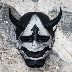 Handmade 3D Printed Oni Demon Hannya Mask - Custom Horror Cosplay Accessory