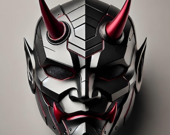 Cyberpunk 2077 Oni Mask STL – Samurai Demon 3D Printing (Digital Download)