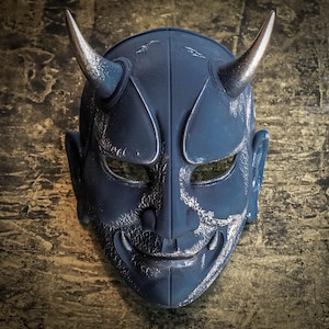 Black Gold Oni Demon Samurai Japanese Traditional Mask – Wearable and Decorative Full Face
