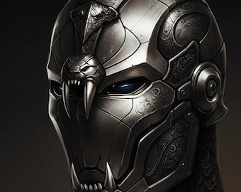 Robotic Snake Mask STL, Cyberpunk Cobra Helmet, Futuristic Sci-Fi Cosplay File