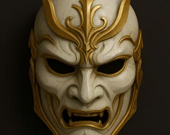 Samurai Oni Mask STL – 3D Print Japanese Cosplay Decor