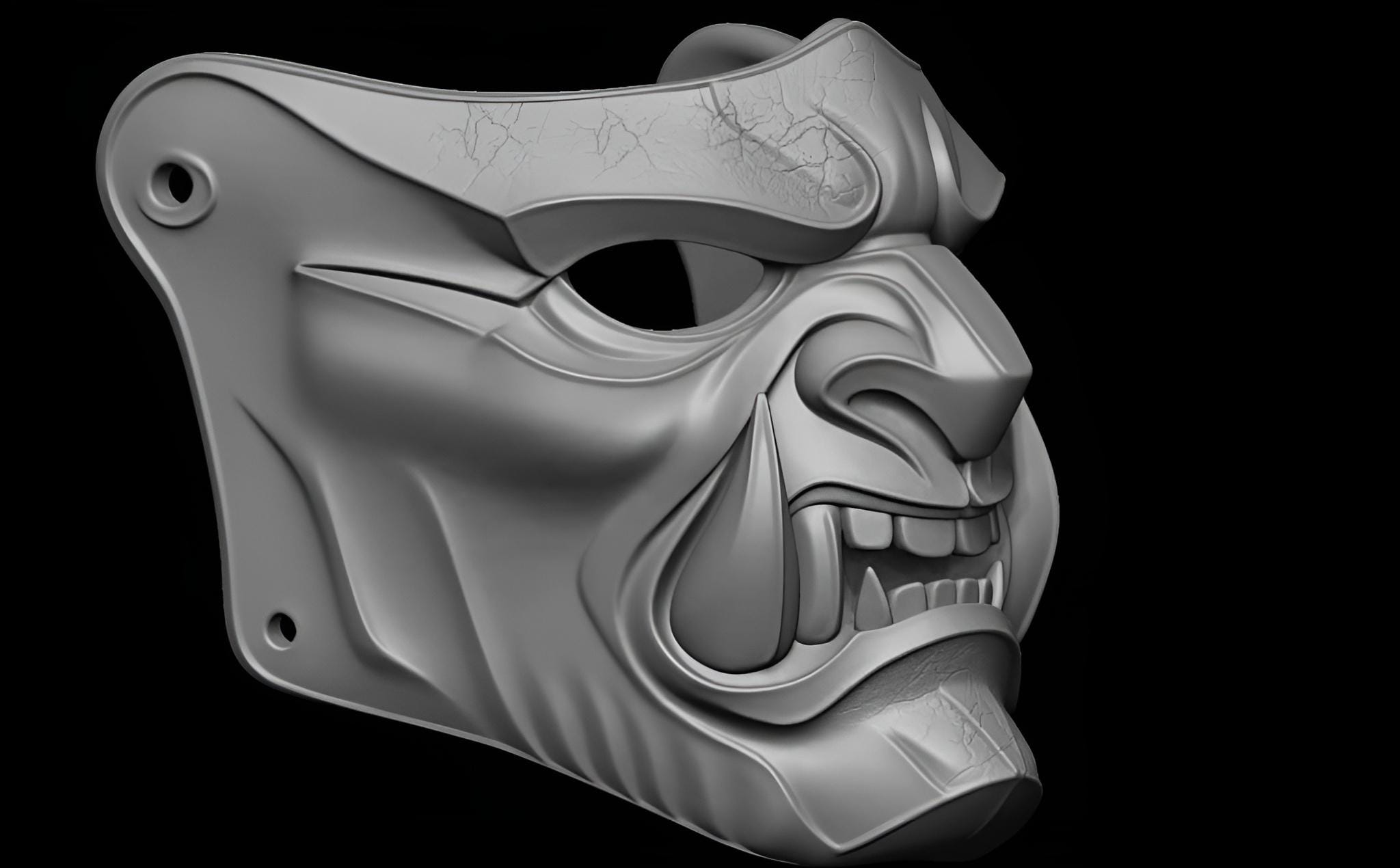 Japanese Samurai Oni Black King Warrior Mask – 3D Printable STL - Etsy