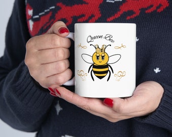 Ceramic Mug | Queen Bee | Perfect for drinking your favorite beverage at home or in the office | Great gift for that special person