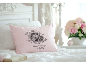 Cadeau de Paris. Oreiller carré en polyester filé sur coussin The Parisian Rose