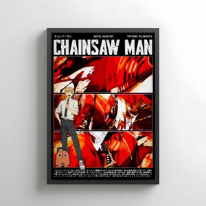 Chainsaw Man Poster , Popular Japanese Anime, Digital Print, Gift Idea, Denji and Pochita Poster, Anime 2024