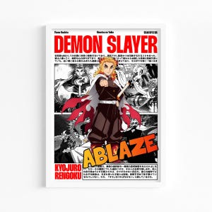 Kyojuro Rengoku V2 Demon Slayer Hashira Anime Digital Poster, Anime Gifts, Anime Wall Art for Kids Room, Decor Wall Collage, Gifts