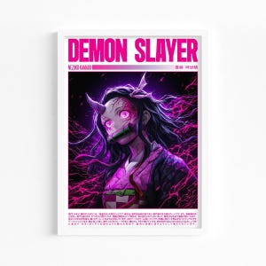 Nezuko kamado, Demon Slayer Anime Digital Poster, Anime Gifts, Anime Wall Art for Kids Room, Decor Wall Collage, Gifts