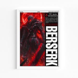 Berserk Manga Art Print: Guts Berserker Armor, Anime Wall Decor (JPEG File)