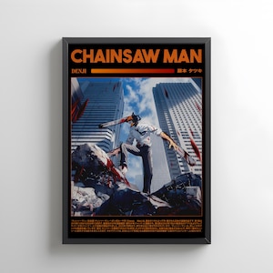 Chainsaw Man Poster V2 , Popular Japanese Anime, Digital Print, Gift Idea, Denji and Pochita Poster, Anime 2024