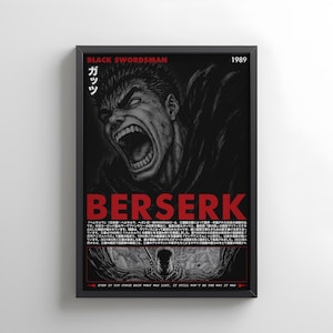 Berserk Manga Art Poster: Guts Berserker Armor Print (Digital Download)