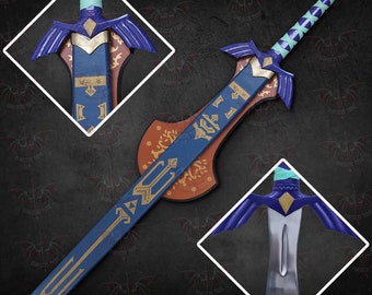 The LEGEND of ZELDA Custom |  Full Tang Skyward Link Master Sword with Scabbard | Hand Forged Stainless Steel Costume Armor Best Gifts Decor