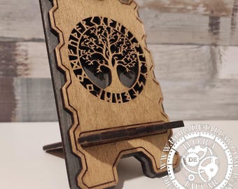 Laser cut file - soporte para movil arbol de la vida