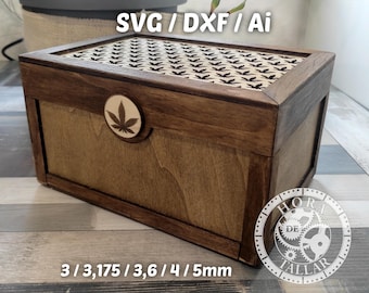Laser cut file  - caja para frascos de marihuana y accesorios