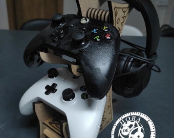 Soporte para mandos Xbox-Playstation y auriculares - Archivo para corte laser (SVG+DXF+AI)