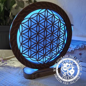 Fichier laser - Fleur de Vie - Lampe décorative LED