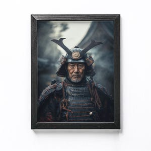 The Silent Warrior Samurai Portrait Wall Art Japanese Inspired Poster Print
