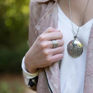 Sterling Silver Jerusalem Necklace, Old City Bead Charms, Engravable Jerusalem Charms, Hand-Engraved Cityscape Pendant