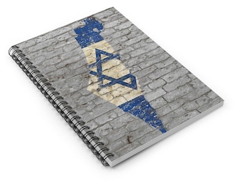 Israel Map and Israel Flag Spiral Notebook - back to school - holy land accessories