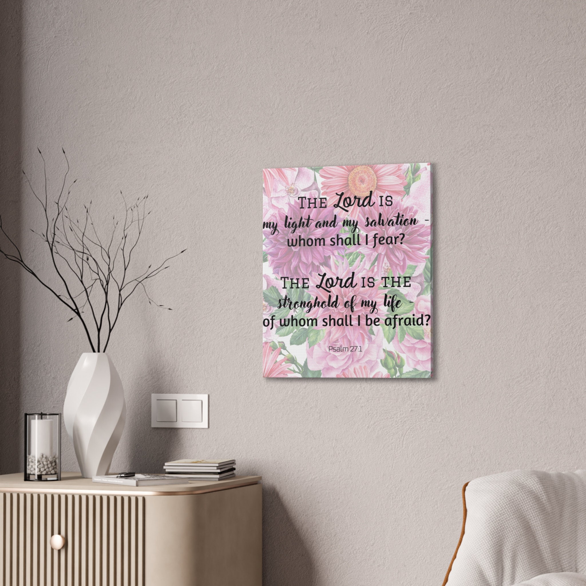 Inspirational Psalm 271 Biblical Canvas Art Faithful Home Decor