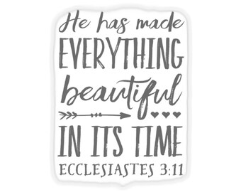 Ecclesiastes Vinyl Bible Verse Sticker - Inspirational Decal - Home Decor - Spiritual Stickers for Laptop
