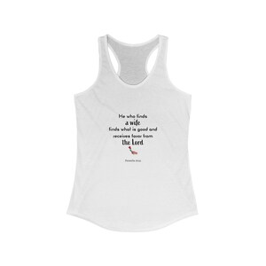 Proverbs 18:22 Women&#39;s Racerback | Biblical Verse Tank | Christian Faith Apparel | Soft Cotton Blend Top | Mother&#39;s Day Gift