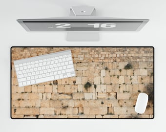 Western Wall Desk Mat - Jerusalem, Israel - Religious Mouse Pad - Holy Land Israel Office Decor