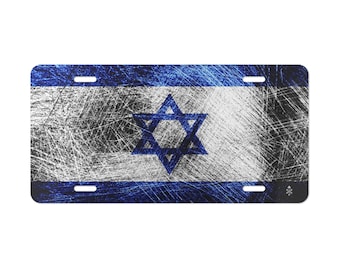 Israeli Flag Vanity License Plate - Support Israel - Israel Sign - Auto Tag - Car Accessories  - Home Decor